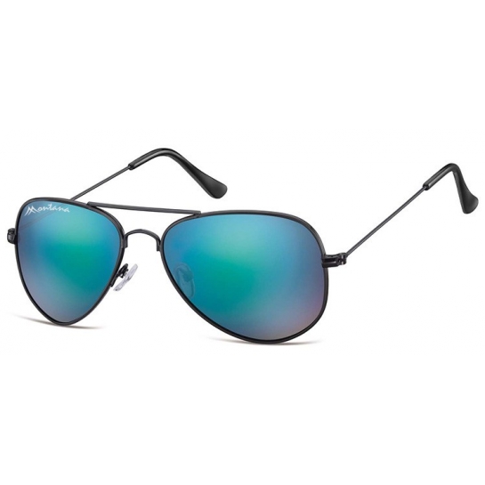Niebiesko zielone Pilotki okulary lustrzane aviator MS94A